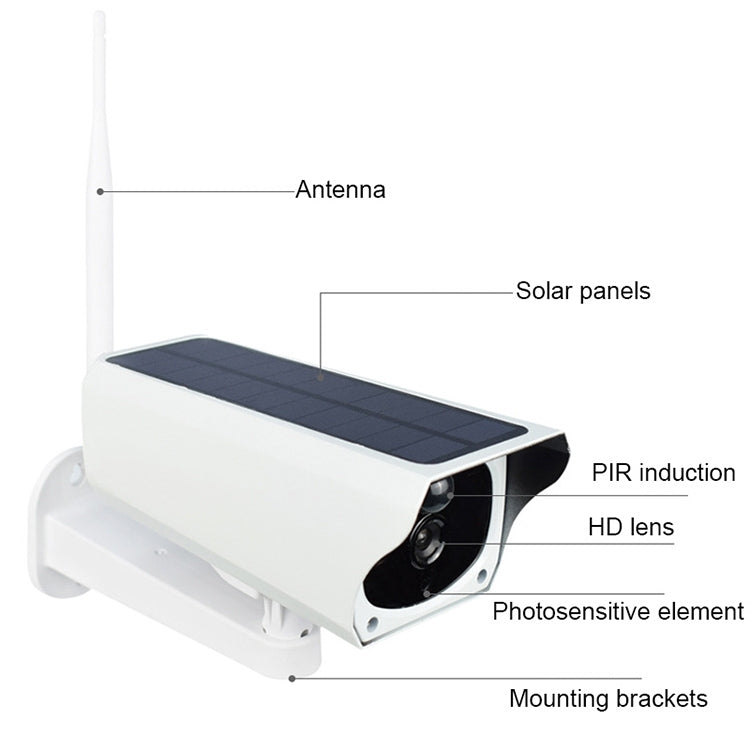 T1-2 2 Megapixel WiFi Version IP67 Waterproof Solar HD Monitor Camera without Battery & Memory, Support Infrared Night Vision & Motion Detection / Alarm & Voice Intercom & Mobile Surveillance, WiFi Version T1-2 2 Megapixel WiFi Version IP67 Waterproof Solar HD Monitor Camera without Battery & Memory, Support Infrared Night Vision & Motion Detection / Alarm & Voice Intercom & Mobile Surveillance, WiFi Version